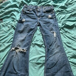 7 For All Mankind Blue Flare Wide Leg Jeans/ bell bottom